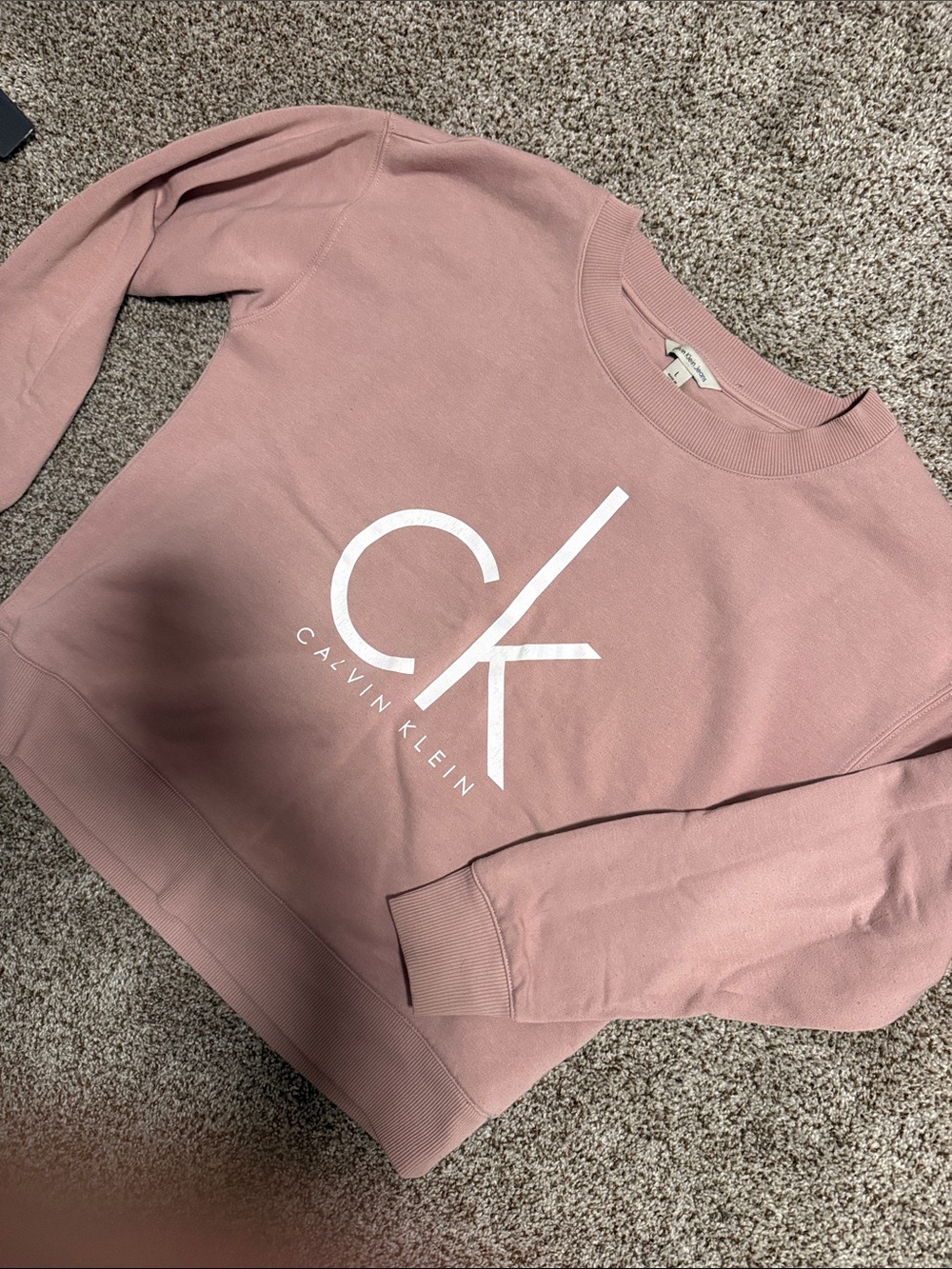 Calvin Klein Dusty Rose Crewneck Sweatshirt with White CK Logo